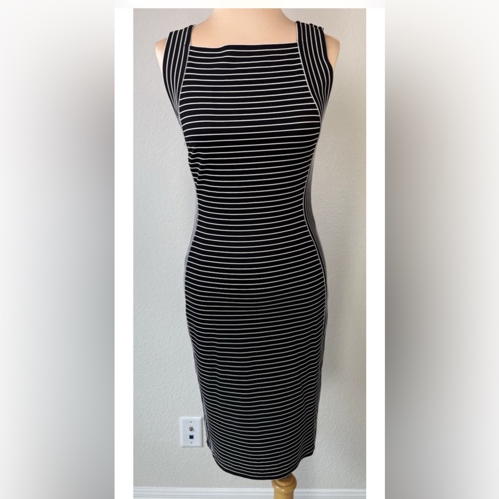 Max Stuio Striped Fitted Bodycon Sheath Dress XS